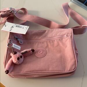 Kipling Blush Shoulder Bag with Monkey Charm